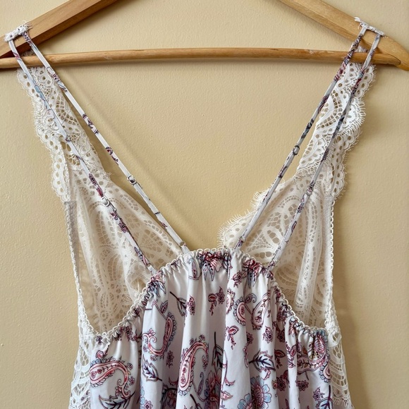 Victoria's Secret| Beautiful Cream Lace Satin Paisley Midi Chemise Negligee Sz S - Picture 7 of 8